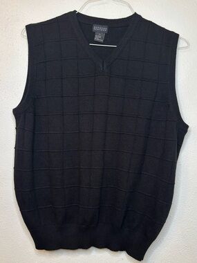 Bergamo New York Men's Black V-Neck Sweater Vest